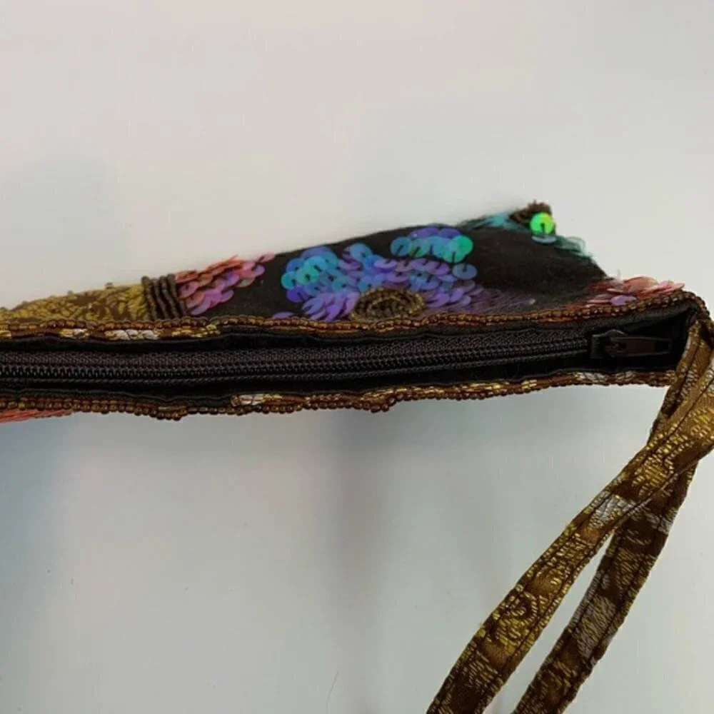 Handmade Sequins Embroidered Embellished Wristlet